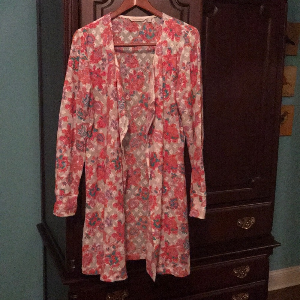 Embroidered long sleeve cardigan